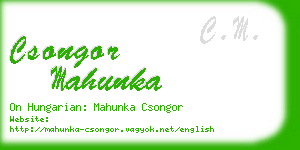 csongor mahunka business card